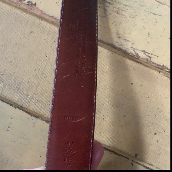 MENS VINTAGE COACH 100% LEATHER BELT BROWN VINTAGE GOLD HARDWARE MENS 38 WAIST - Picture 6 of 11